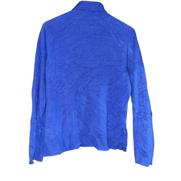 NWT Karen Scott Turtleneck Sweater Womens Size 2X Royal Blue Ribbed Long Sleeve - Picture 2 of 3